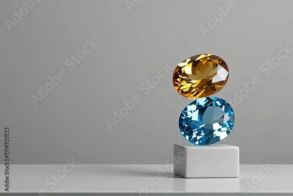 Fototapeta Topaz Gemstone Collection Featuring Minimalist Background Design
