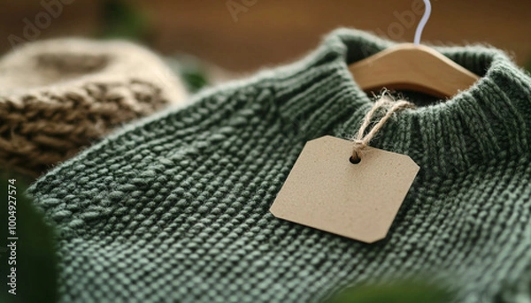 Obraz eco-friendly-clothing-tag-highlighting-sustainable-practices