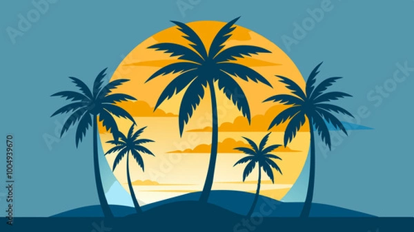 Fototapeta Create Stunning Tropical Palm Designs Against a Clean White Background
