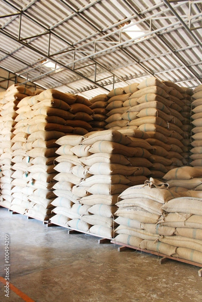 Obraz Hemp sacks containing rice 