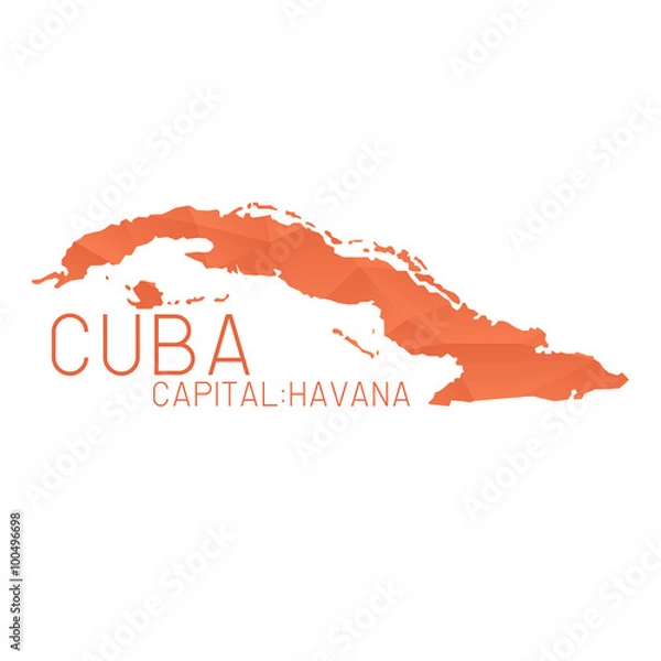 Fototapeta Cuba map geometric background texture