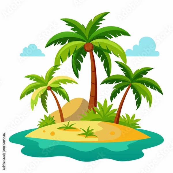Obraz tropical island with palm trees