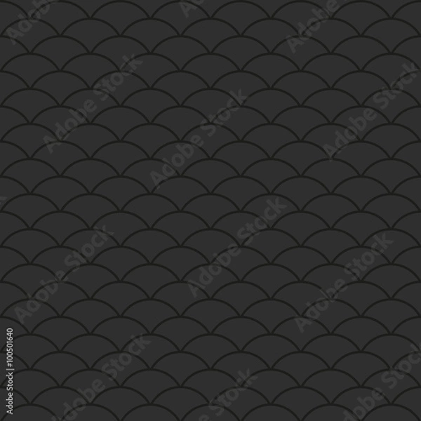 Fototapeta Seamless dark ornament. Modern stylish geometric pattern with repeating waves