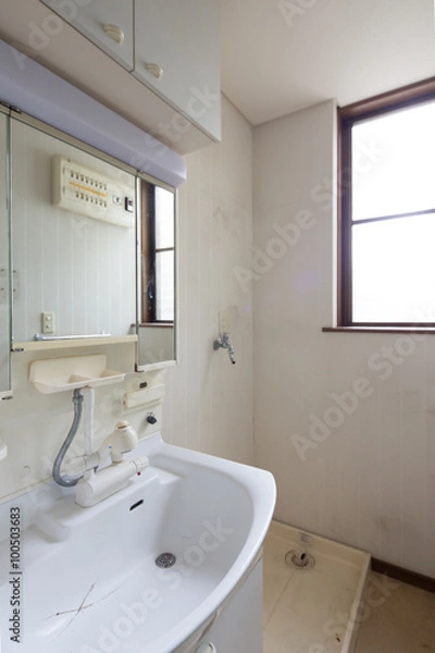 Fototapeta リフォームする前の洗面所