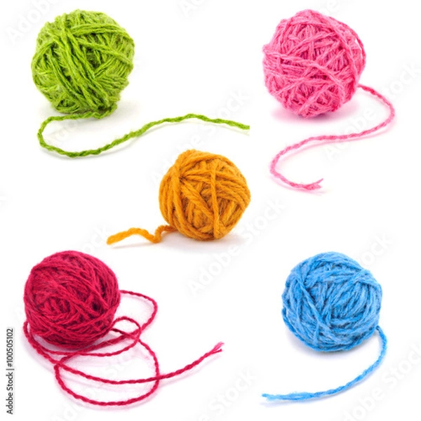 Fototapeta Wool yarn balls