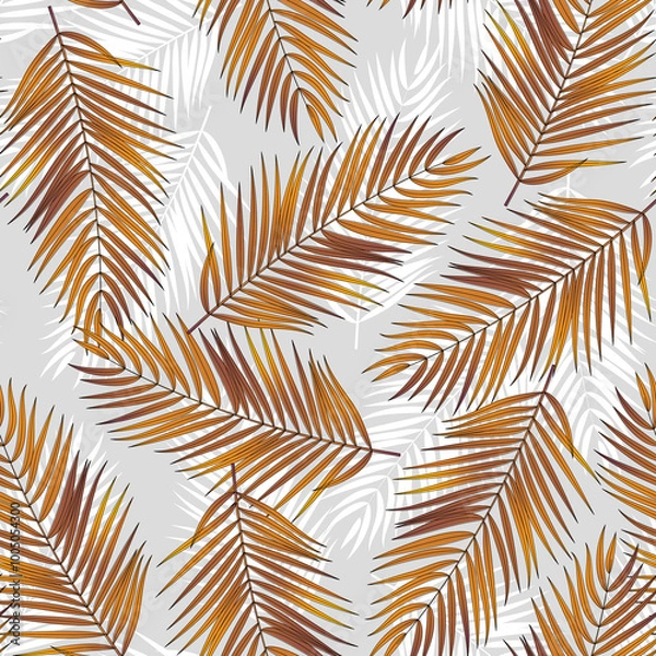 Obraz Leaf tropical pattern seamless illustration.
