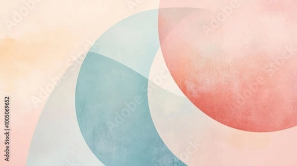 Fototapeta Abstract pastel geometric shapes with textured