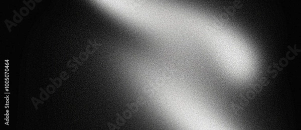 Fototapeta Dark grainy gradient background, black white gray monochrome abstract noise texture banner, header, backdrop design