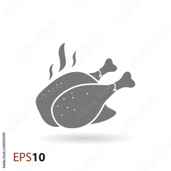 Fototapeta Grill chicken icon for web and mobile