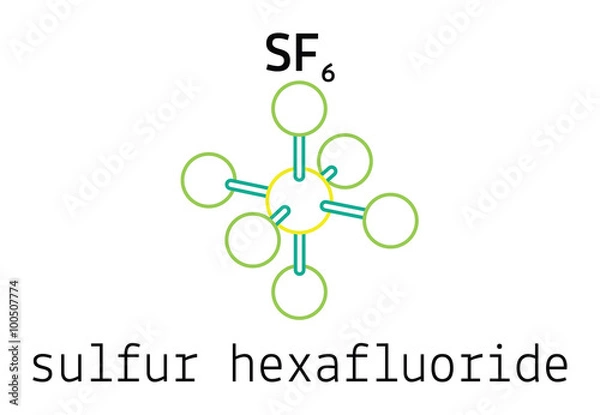 Obraz SF6 sulfur hexafluoride molecule