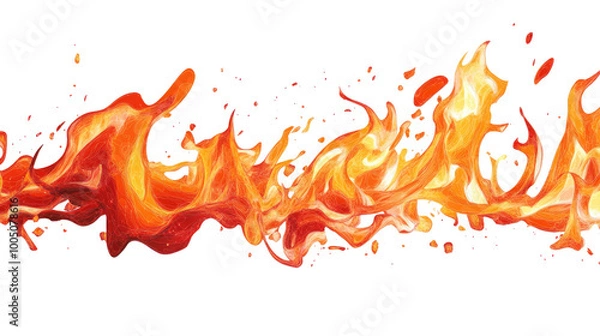 Fototapeta flames on a transparent background