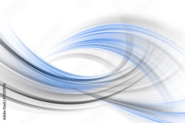 Obraz Blue and gray waves on white