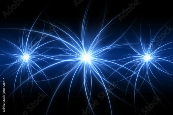 Fototapeta Abstract blue light on black