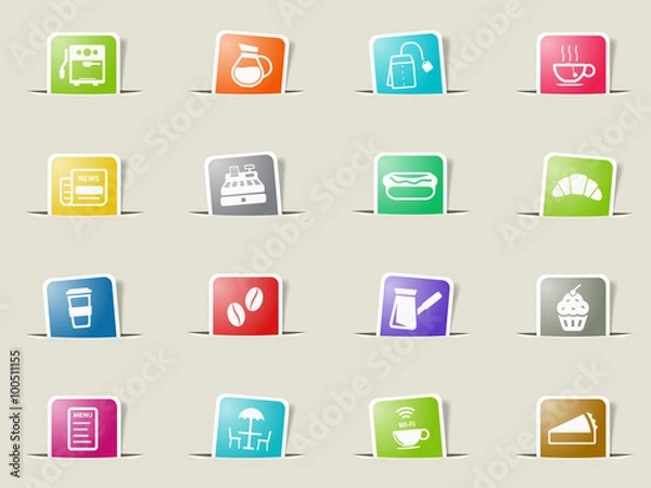 Fototapeta Cafe simply icons