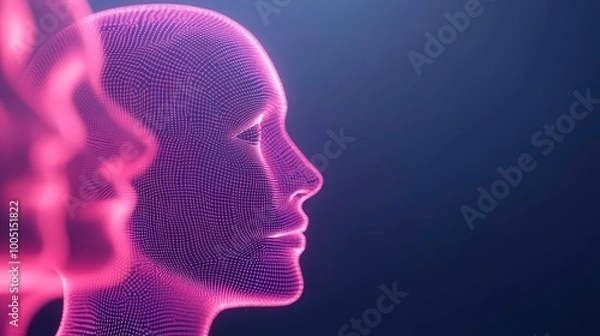 Fototapeta A woman's face is shown in a computer generated image