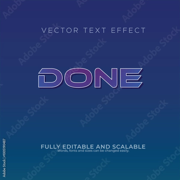 Fototapeta done vector editable text effect
