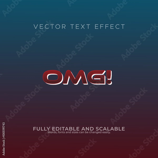 Obraz OMG vector editable text effect