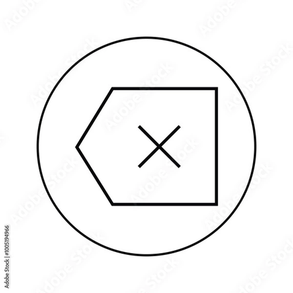 Fototapeta Delete Line out icon with circle.