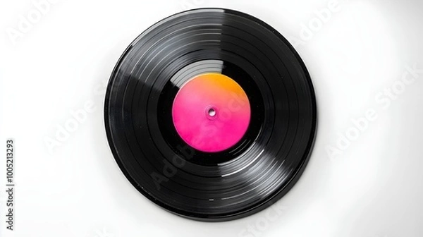 Fototapeta Vintage Vibes: Close-Up of a Vinyl Record Captured in Detailed Precision