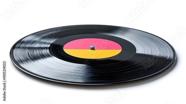 Fototapeta Vintage Vibes: Close-Up of a Vinyl Record Captured in Detailed Precision