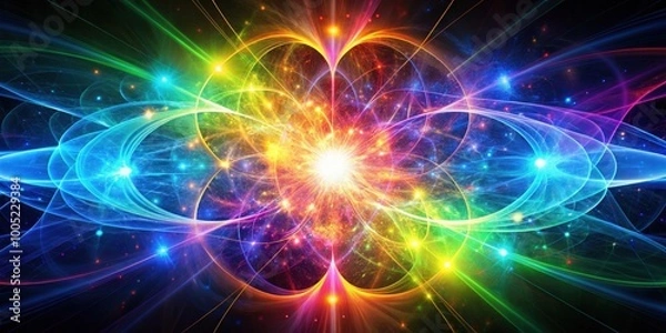 Fototapeta of quantum energy with vibrant colors and abstract shapes, quantum, energy, abstract, vibrant, colors