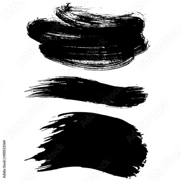 Obraz  Three Brush Strokes, hand painted vector elements
