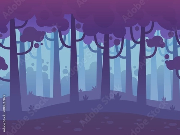 Obraz Game Seamless Horizontal Forest Background
