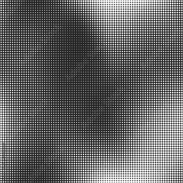 Fototapeta Halftone seamless vector background. Abstract halftone effect with white dots on black background