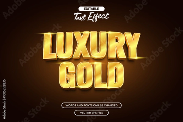 Fototapeta Luxury gold editable text effect with shinny decoration