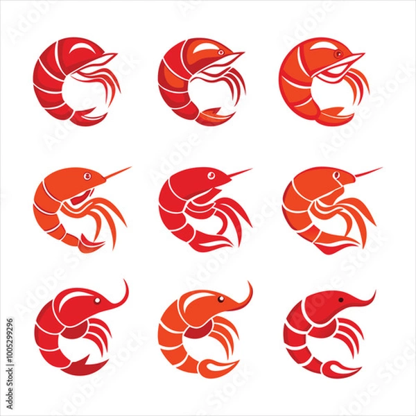 Obraz Colorful shrimp vector illustration