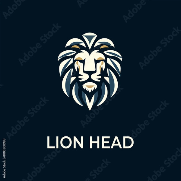 Obraz Unique, minimalist, simple colored lion or lion head logo illustration