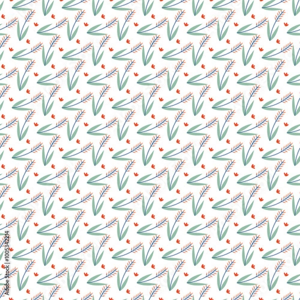 Fototapeta Floral Winter Garden Seamless Vector Pattern Design