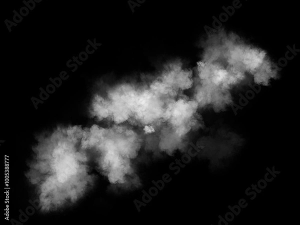 Fototapeta white smoke cloud on Isolated black background . Misty fog effect texture overlays