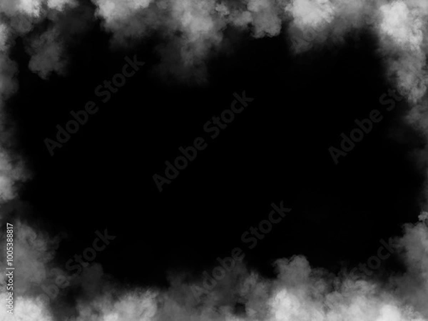 Fototapeta white smoke cloud on Isolated black background . Misty fog effect texture overlays