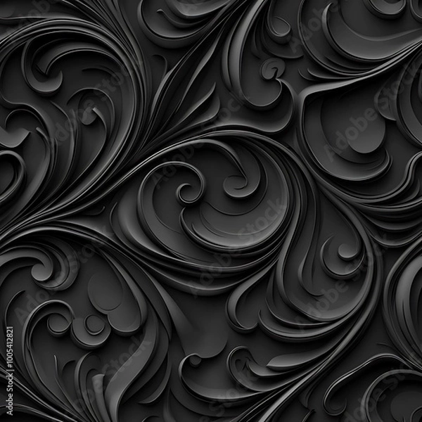 Fototapeta 3d vector seamless pattern on a dark grey background