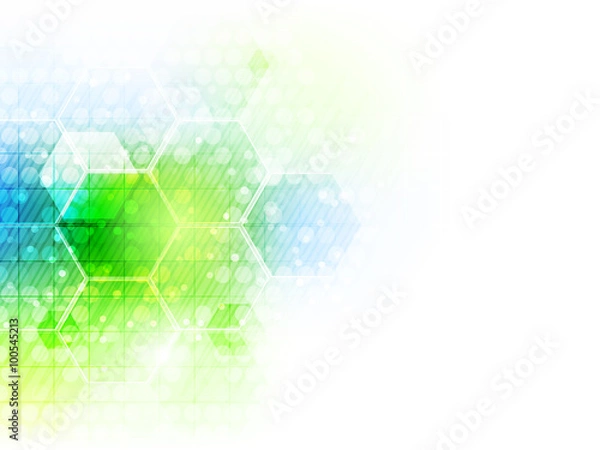 Fototapeta Abstract vector future business technology background with hexagon pattern.
