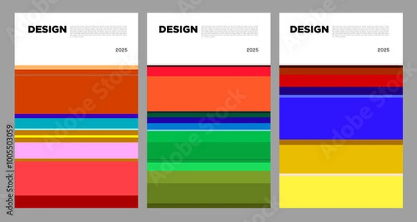 Fototapeta Vector colorful abstract minimalist geometric poster design template 