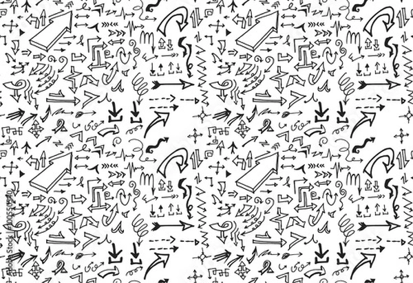 Obraz hand-drawn doodle seamless pattern with arrows