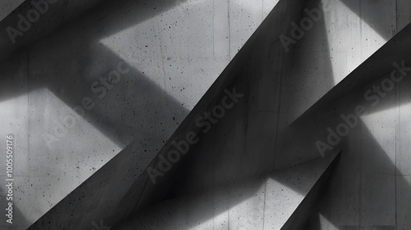 Fototapeta Abstract geometric concrete shadows: modern minimalist architecture design