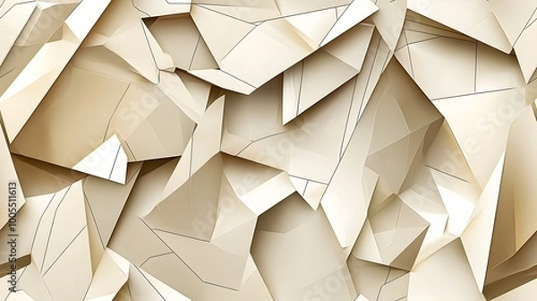 Obraz Geometric abstract background with beige paper texture and angular shapes