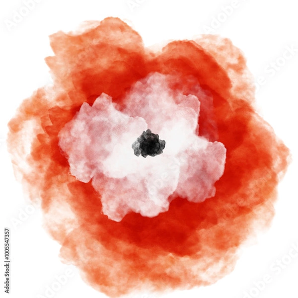 Obraz red watercolor flower