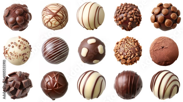 Fototapeta chocolate ball on white background 