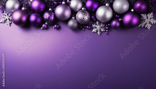 Obraz purple christmas balls