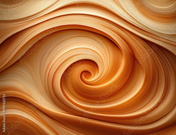 Fototapeta A swirl of warm honey-colored hues, with flowing lines and soft edges, creates an abstract background that resembles the texture of liquid gold. Created with Ai