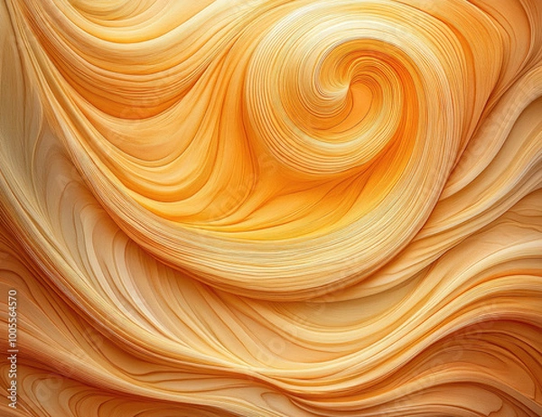 Fototapeta A soft, orange swirl background with a textured pattern that resembles liquid cream, creating an elegant and warm atmosphere for design projects. Created with Ai