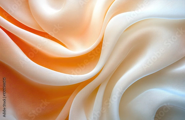 Fototapeta A close-up of the swirling texture on cream-colored fabric, capturing its softness and delicate sheen. Created with Ai