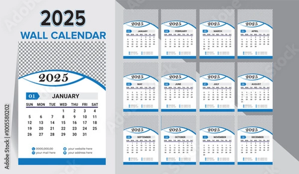 Obraz Wall calendar template design.