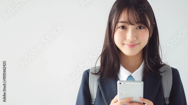 Fototapeta スマートフォンを持った女子高生