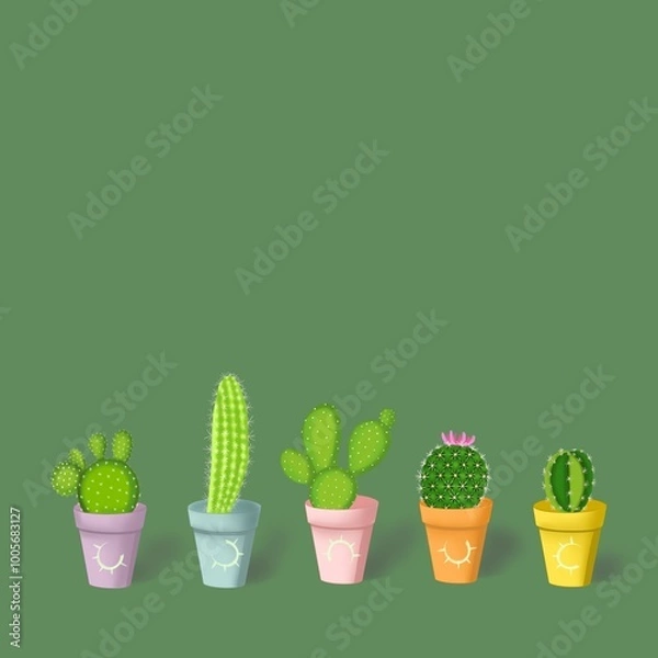 Fototapeta cactus in flowerpot