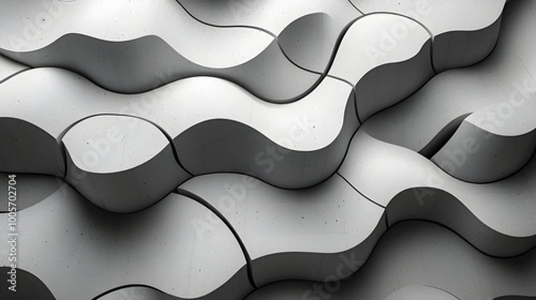 Fototapeta Interweaving Abstract Concrete Shapes in Modern Minimalist Design